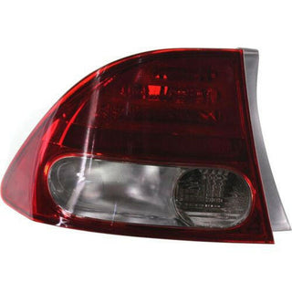 2009-2011 Honda Civic Tail Lamp LH, Outer, Lens And Housing, Sedan - Capa.