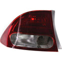 2009-2011 Honda Civic Tail Lamp LH, Outer, Lens And Housing, Sedan.