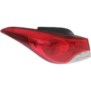 2011-2013 Hyundai Elantra Tail Lamp LH, Outer, Bulb Type, Sedan/coupe.