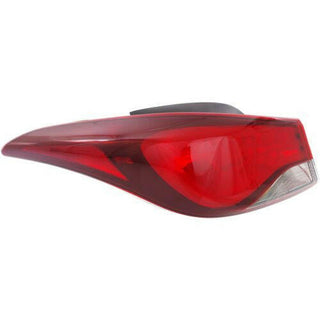 2014-2016 Hyundai Elantra Tail Lamp LH, Outer, Assembly, Bulb Type, Sedan.