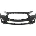 2014-2015 Infiniti Q50 Front Bumper Cover, w/o Object Sensors, Exc Sport-CAPA.