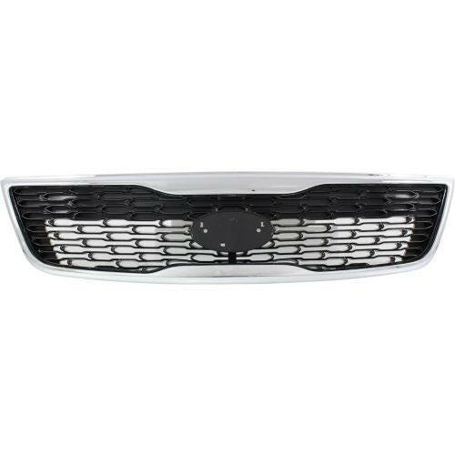 2014-2015 Kia Sorento Grille, Painted-Black, w/Chrome Molding-CAPA.