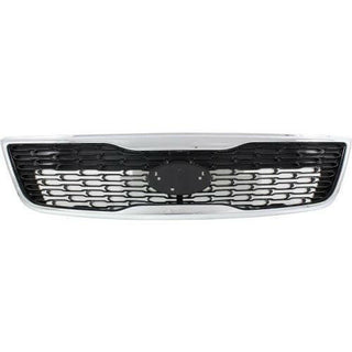 2014-2015 Kia Sorento Grille, Painted-Black, w/Chrome Molding-CAPA.