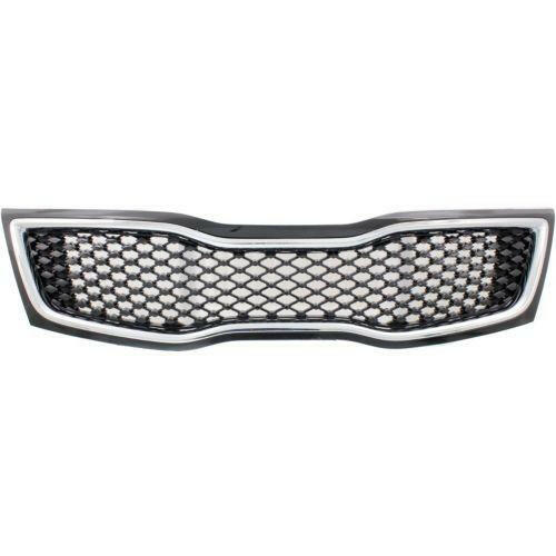 2014-2015 Kia Optima Grille, Black, w/Chrome Molding, USA Built-CAPA.