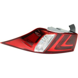 2014-2015 Lexus IS250 Tail Lamp LH, Outer, Lens And Housing, Exc C Model.