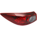 2014-2016 Mazda 3 Tail Lamp LH, Outer, Assembly, Bulb Type, Sedan-Capa.