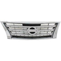 2013-2015 NissanSentra Grille Shell/Ptd-Slvr Insert, S/SL/SV-CAPA.
