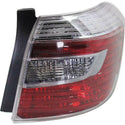 2008-2010 Toyota Highlander Tail Lamp RH, Lens/Housing, Clear & Red Lens, Hybrid.