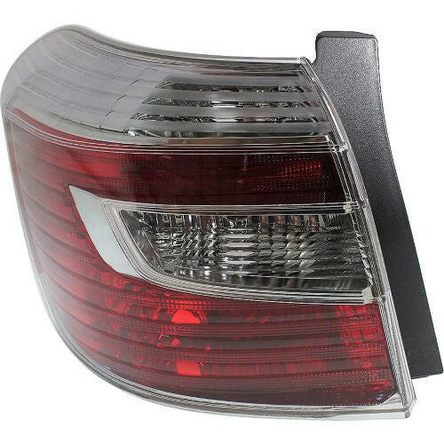 2008-2010 Toyota Highlander Tail Lamp LH, Lens/Housing, Clear & Red Lens, Hybrid.