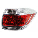 2011-2013 Toyota Highlander Tail Lamp RH, Lens/Housing, Clear & Red Lens, Hybrid.