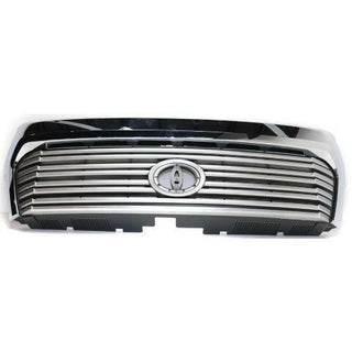 2014-2015 Toyota Tundra Grille, Painted-Silver/Gray, w/Chrome Mldg & Front Emblem.