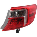 2012-2013 Toyota Camry Tail Lamp RH, Outer, Red & Clear Lens-Capa.