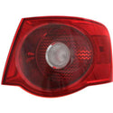 2005-2007 Volkswagen Jetta Tail Lamp RH, Outer, Lens/Housing, Red Lens, Sedan.