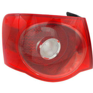 2005-2007 Volkswagen Jetta Tail Lamp LH, Outer, Assembly, Red Lens, Sedan.