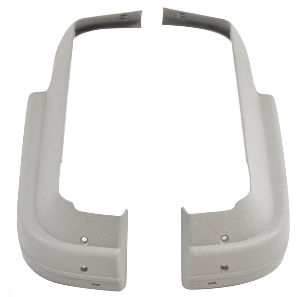 1967 FORD MUSTANG DELUXE/SHELBY BUCKET SEAT LOWER SIDE PLASTIC TRIMS PAIR (GREY).
