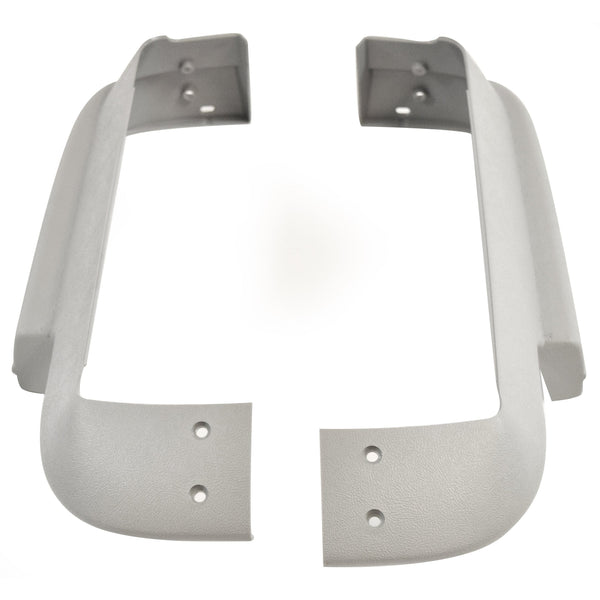 1967 FORD MUSTANG DELUXE/SHELBY BUCKET SEAT LOWER SIDE PLASTIC TRIMS PAIR (GREY).