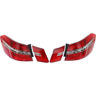 2010-2013 Mercedes-Benz E-Class Led Clear Tail Lamp, Set, W/back, Clear/Red, Sedan.