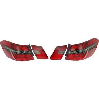 2010-2013 Mercedes-Benz E-Class Led Clear Tail Lamp, Set, back Up, Smok/Red, Sedan.