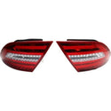 2012-2013 Mercedes-Benz C-Class Led Clear Tail Lamp, Set, Clear/red Lens.