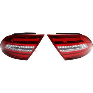 2012-2013 Mercedes-Benz C-Class Led Clear Tail Lamp, Set, Clear/red Lens.