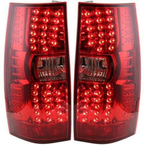 2007-2013 Chevy Tahoe Led Clear Tail Lamp, Set/red Lens, Exc Hybrid.