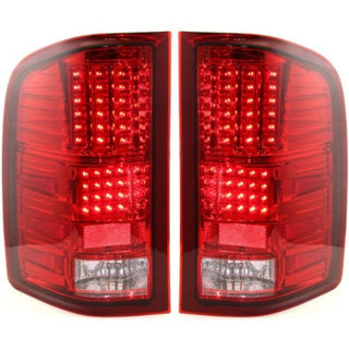 2007-2013 Chevy Silverado Pickup Led Clear Tail Lamp, Set/red Lens - Classic 2 Current Fabrication