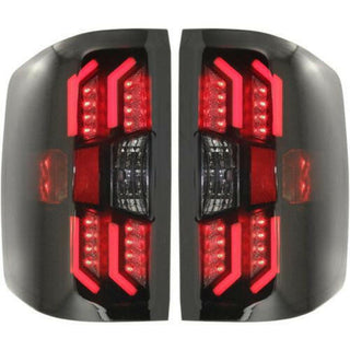 2014-2016 Chevy Silverado Pickup Tail Lamp RH & LH, Assy., Led, Smoke.