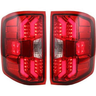 2014-2016 Chevy Silverado Pickup Tail Lamp RH & LH, Led, Red Lens.