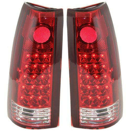 1988-2002 Chevy Full Size Pickup Led Clear Tail Lamp, Set, Clear/red Lens.