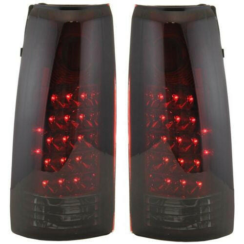 1988-2002 Chevy Full Size Pickup Led Clear Tail Lamp, Set, Smoke/red Lens.