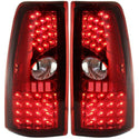 1999-2006 Chevy Silverado Pickup Led Clear Tail Lamp, Set, Red/clear Lens.