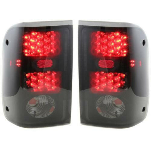 2000-2003 Ford Ranger Led Clear Tail Lamp, Assy., Set, Black/smoke Lens.