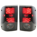 2000-2003 Ford Ranger Led Clear Tail Lamp, Assy., Set, Black/smoke Lens.