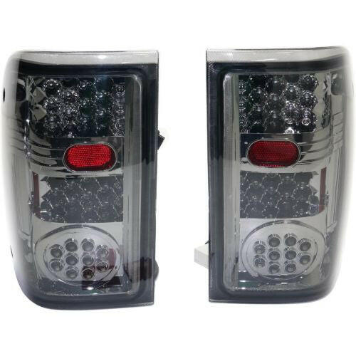 1993-1999 Ford Ranger Led Clear Tail Lamp, Lens/Housing, Set/smoke Lens.