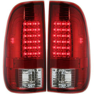1997-2007 Ford F-250 Led Clear Tail Lamp, Lens/Housing, Set, Clear/red Lens.