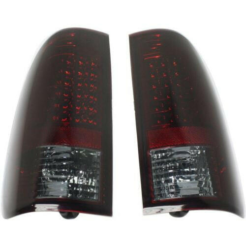 1997-2007 Ford F-150 Led Clear Tail Lamp, Lens/Housing, Set, Smoke/red Lens.