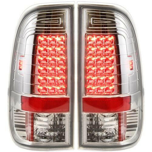 1997-2007 Ford F-150 Led Clear Tail Lamp, Lens & Housing, Set, Clear Lens.