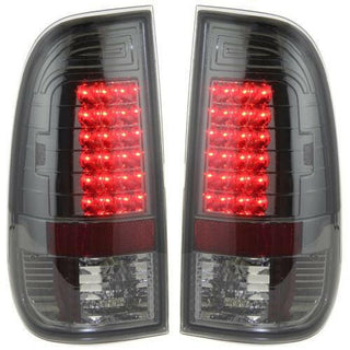 1997-2007 Ford F-250 Led Clear Tail Lamp, Lens & Housing, Set, Smoke Lens.