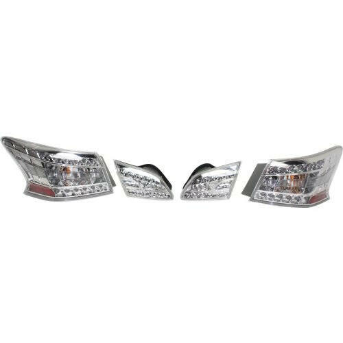 2013-2015 Nissan Sentra Led Clear Tail Lamp, Set, W/Back Up Lamp Int..