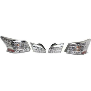 2013-2015 Nissan Sentra Led Clear Tail Lamp, Set, W/Back Up Lamp Int..