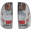 2005-2013 Toyota Tacoma Led Clear Tail Lamp, Set Bezel, Clear Lens.