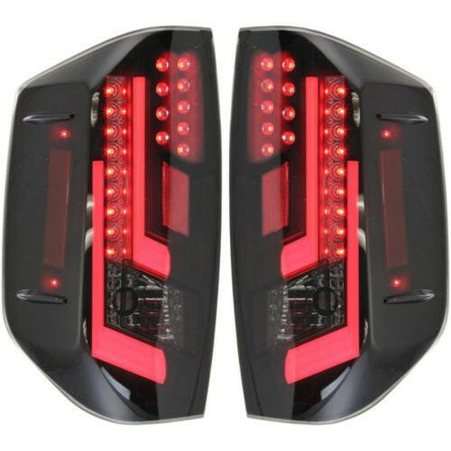 2014-2015 Toyota Tundra Led Clear Tail Lamp, Assy., Set, Black/smoke Lens.