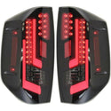 2014-2015 Toyota Tundra Led Clear Tail Lamp, Assy., Set, Black/smoke Lens.