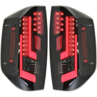 2014-2015 Toyota Tundra Led Clear Tail Lamp, Assy., Set, Black/smoke Lens.