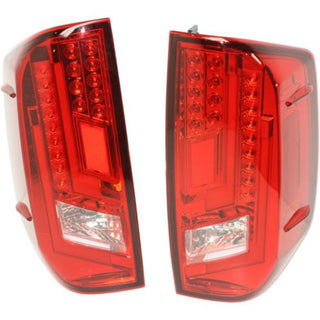 2014-2015 Toyota Tundra Led Clear Tail Lamp, Assy., Set, Chrome/red Lens - Classic 2 Current Fabrication