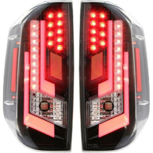 2014-2015 Toyota Tundra Led Clear Tail Lamp, Assy., Set, Black/clear Lens.