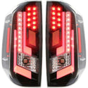 2014-2015 Toyota Tundra Led Clear Tail Lamp, Assy., Set, Black/clear Lens.