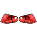 2006-2009 Volkswagen Rabbit Led Clear Tail Lamp, Set, Chrome/red Lens - Classic 2 Current Fabrication