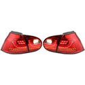 2006-2009 Volkswagen Rabbit Led Clear Tail Lamp, Set, Chrome/red Lens.