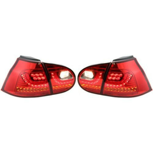 2006-2009 Volkswagen Golf Led Clear Tail Lamp, Set, Chrome/red Lens.